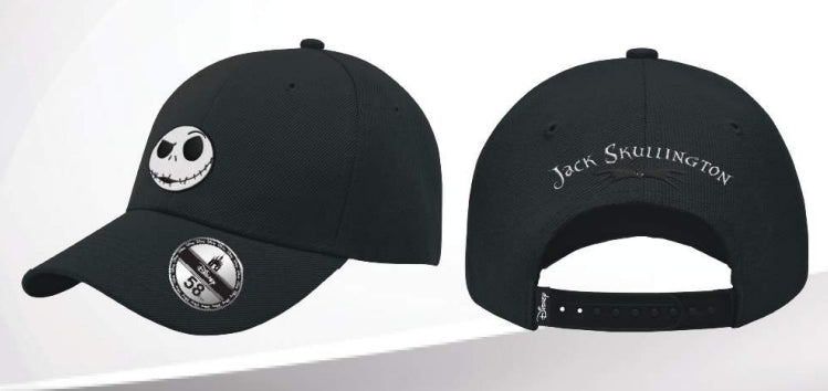 Jack Skellington Baseball Cap met iconisch gezichtontwerp, gemaakt van ademend materiaal voor comfort en zonbescherming – ideaal voor fans van The Nightmare Before Christmas.