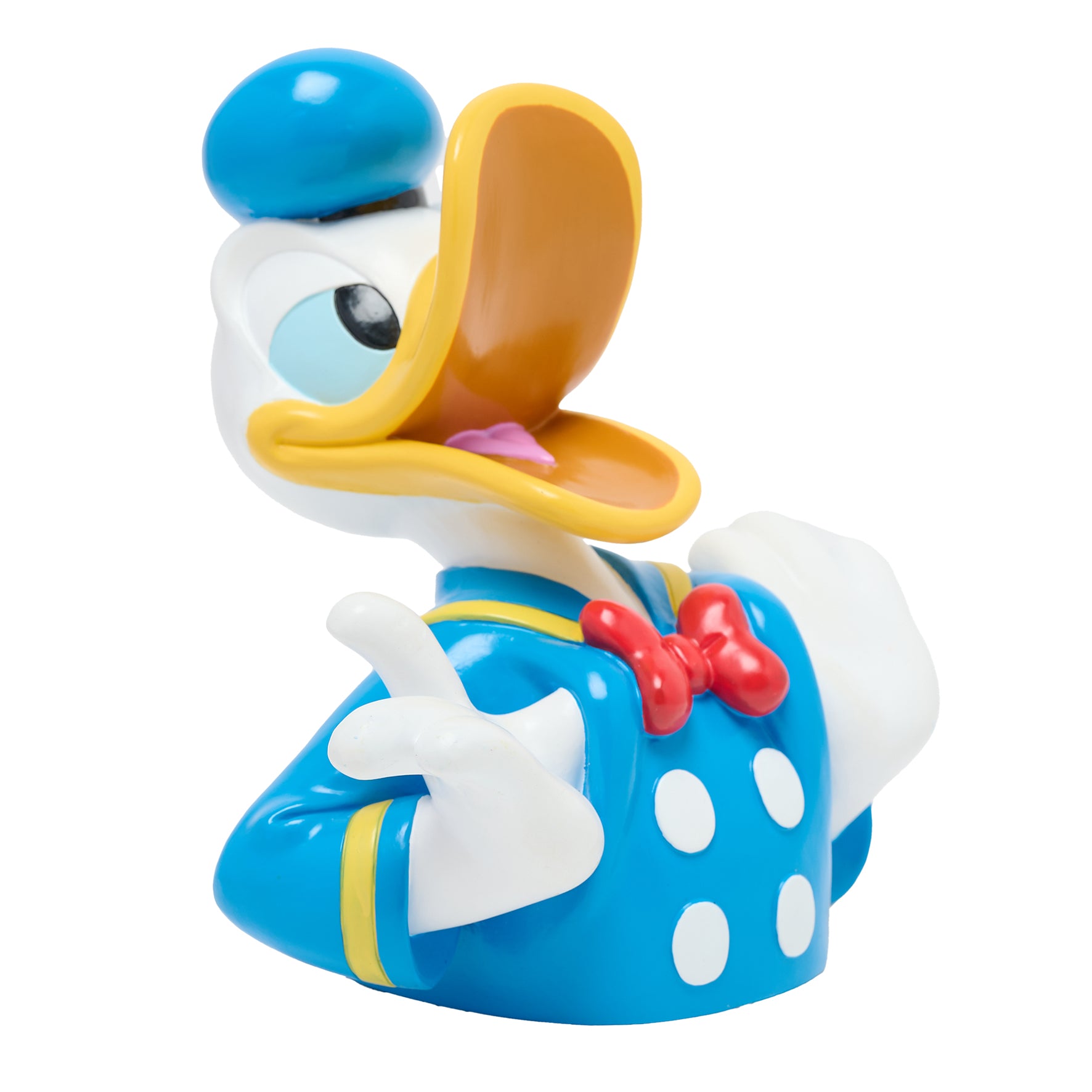 Disney Donald Duck spaarpot: Gemaakt van duurzame hars met kleuren wit, blauw, rood en geel, brengt de magie van Disney tot leven voor nieuwe en bestaande fans.