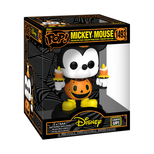 Halloween-geschenkje: Geklede Mickey Mouse als jack-o-lantern, perfect voor verzamelaars en feestelijke decoratie.