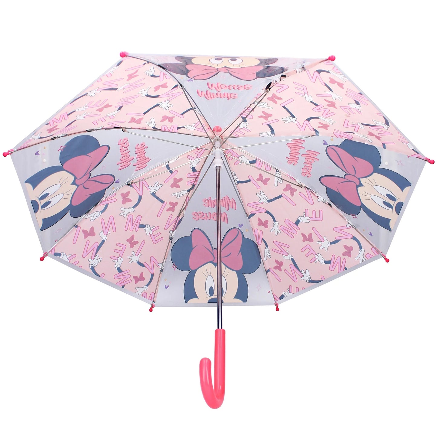 Deze schattige Minnie Mouse paraplu uit de “Sunny Days Ahead” collectie is voorzien van een speelse print en een ronde handgreep voor comfortabel gebruik, zelfs op regenachtige dagen.