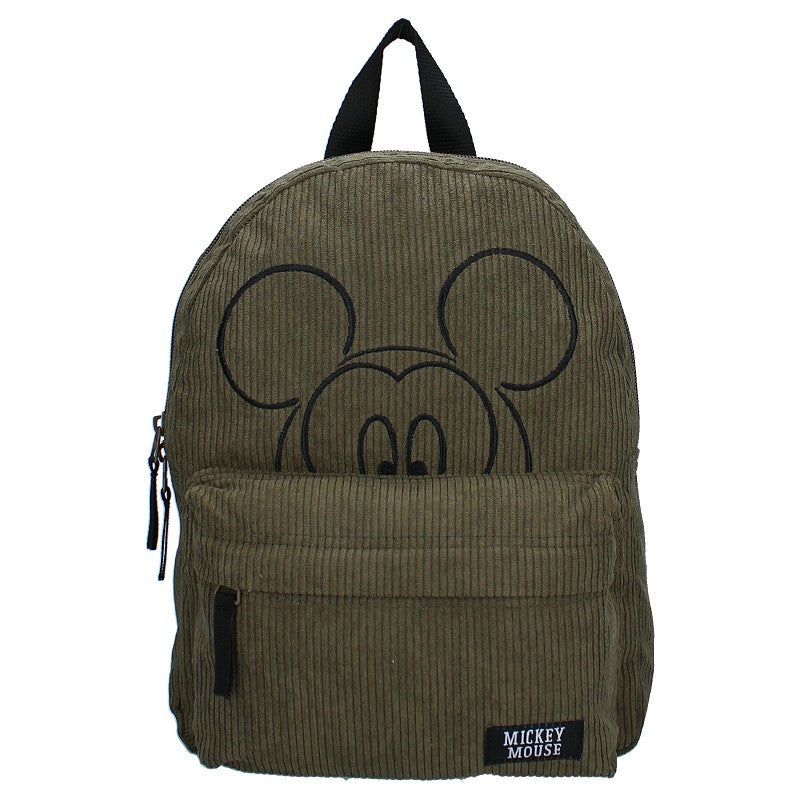 Maak een fashion statement met de army-kleurige Mickey Mouse rugzak uit de "Have a Nice Day" collectie. Met trendy ribstof en een verfijnde fine line tekening van Mickey, is deze tas de perfecte aanvulling voor elke outfit.