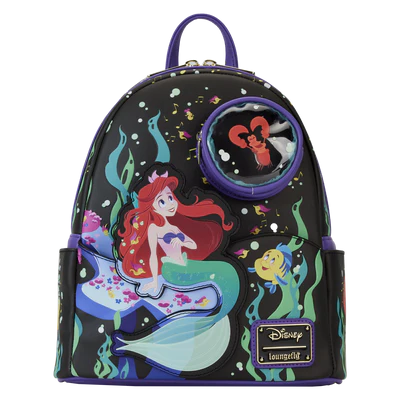 Ontdek een symfonische sensatie met de kleurrijke Loungefly Disney The Little Mermaid 35th Anniversary Mini Rugzak, geïnspireerd op het iconische 'Onder de Zee' moment.