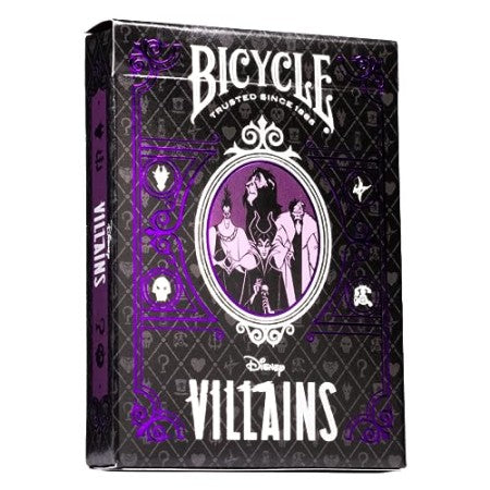 Verken de duistere wereld van de Bicycle Villains speelkaarten, doordrenkt met de angstaanjagende charme van iconische Disney-schurken. Deze kaarten belichamen een wereld vol intrige en kwaadaardige genialiteit, waardoor elk spel een enerverend avontuur wordt. Met 54 kaarten (inclusief jokers) van hoogwaardig karton en een gladde afwerking. Een must-have voor fans van Disney's schurken en liefhebbers van kaartspellen met een twist.