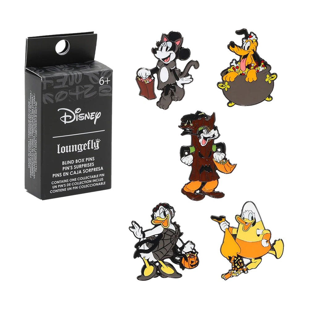 Loungefly Mickey Mouse Halloween Mystery Bag Pin - Verrassingstas met unieke griezelige Mickey Mouse pins, perfect voor Disney- en Halloween-verzamelaars.