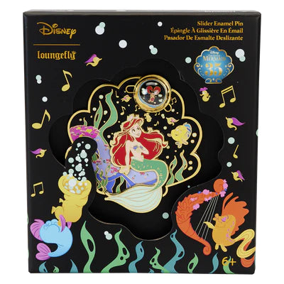 Duik in een onderwaterconcert met onze Loungefly Disney The Little Mermaid 35th Anniversary "Life is the Bubbles" 3-inch Collector Box Pin - een schat voor je collectie