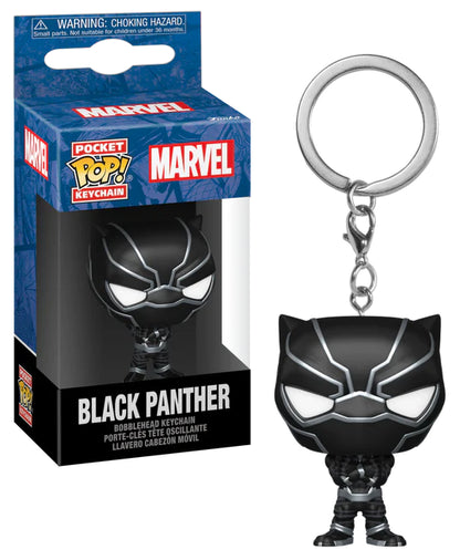 Voeg de Pop! Keychain Black Panther toe aan je verzameling en vereer de krijgsheer die eer en rechtvaardigheid brengt in je Marvel New Classics-collectie.