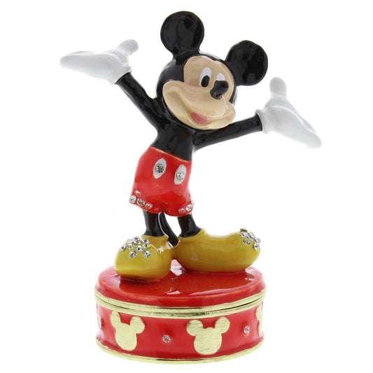 Ontdek deze schitterende Mickey Mouse Trinket Box - een geliefde klassieker van Disney! Onderaan openend om een bijzondere opbergplek te onthullen.