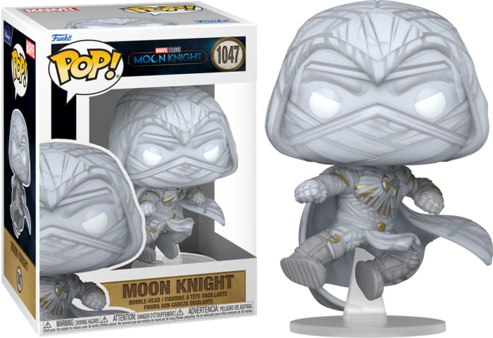 Deze Pop! figuur toont Moon Knight die door de lucht springt in de hitte van de strijd, perfect voor fans van de Marvel-serie over de huurling met dissociatieve identiteitsstoornis en zijn connectie met de Egyptische maangod Khonshu. Een must-have toevoeging aan elke Funko-collectie!