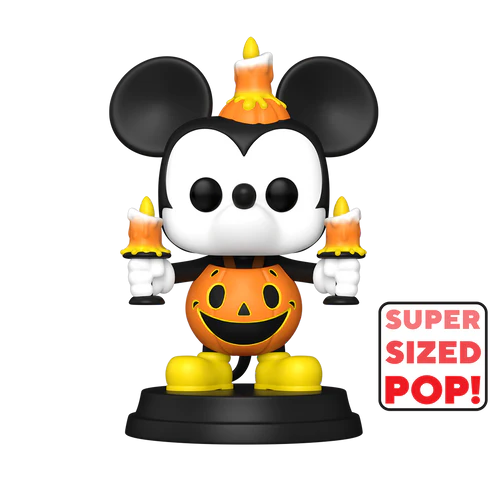 Verlichte Mickey Mouse als jack-o-lantern, een vrolijke toevoeging aan je Halloween- en Disney-verzameling.