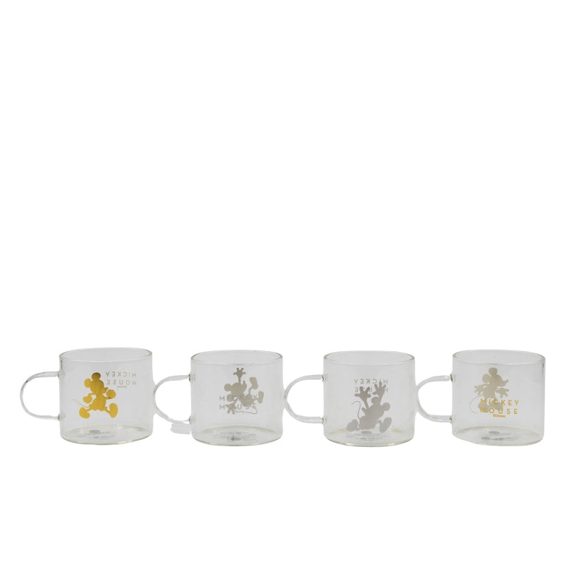 Disney Mickey Mouse Glass Espresso Cups Set of 4
