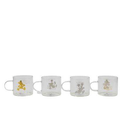 Disney Mickey Mouse Glass Espresso Cups Set of 4