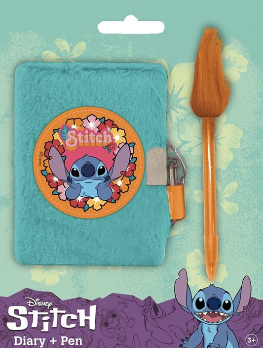  Een schattig Stitch-dagboek met een zachte pluche kaft en expressieve ogen, perfect voor fans van het Disney-universum om hun gedachten en avonturen in op te schrijven.