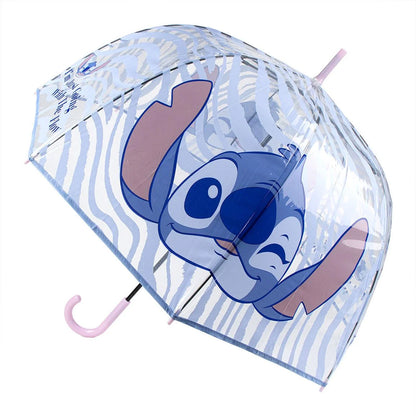 Stitch Head Paraplu met een diameter van 60 cm, biedt effectieve regenbescherming en een speels ontwerp van Stitch's hoofd.