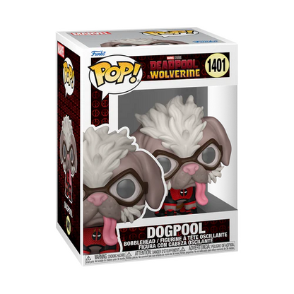 Close-up van Pop! Dogpool, een unieke en krachtige viervoeter uit de Marvel-serie.