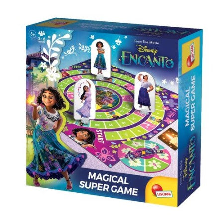 Betreed de betoverende wereld van Encanto met het Encanto Magical Ganzenbord! Dit fascinerende bordspel voert spelers mee op een avontuurlijke reis door de levendige wereld van de Madrigal-familie. Ontdek de geheimen van Casa Madrigal terwijl je uitdagende obstakels overwint en de unieke krachten van de familieleden gebruikt om vooruitgang te boeken.