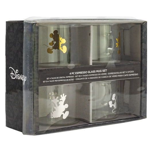 Disney Mickey Mouse Espressotassen aus Glas, 4er-Set