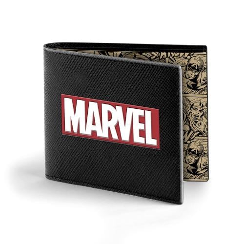 MARVEL Comics Bifold Portemonnee met levendige afbeeldingen van populaire MARVEL-superhelden en schurken, gemaakt van duurzame materialen met vakken voor pasjes, papiergeld en munten. Stijlvol en functioneel design voor fans.