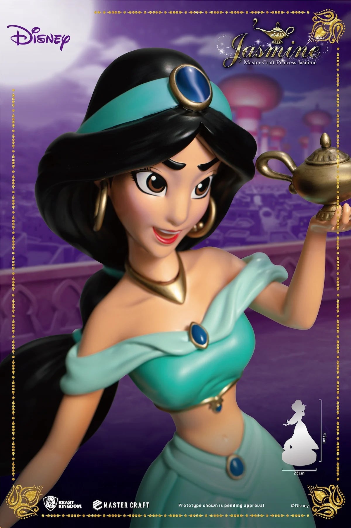 Prinses Jasmine-beeld met dynamische houding en uitdrukking, onderdeel van de Master Craft-serie van Beast Kingdom.