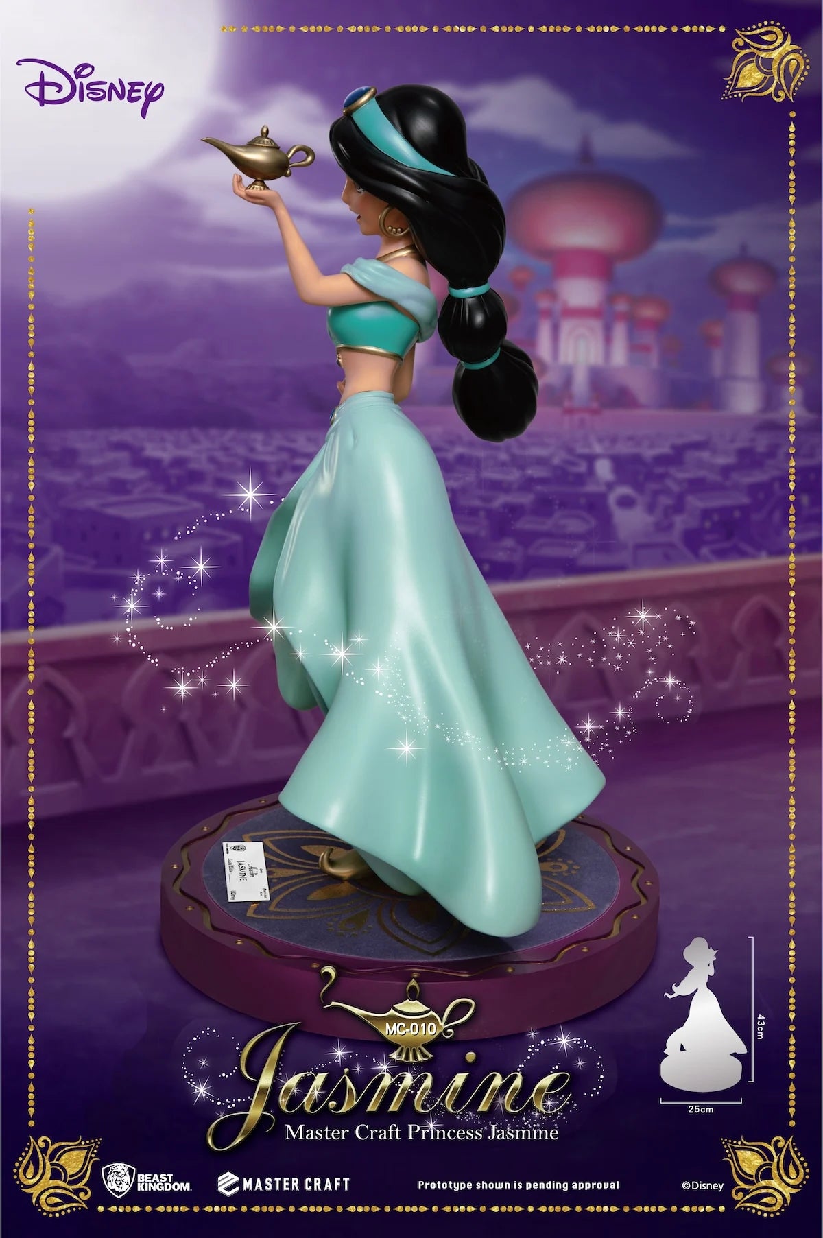 Limited edition Jasmine-beeld van Beast Kingdom met transparante details en een uniek genummerde plaat, geïnspireerd door Aladdin.