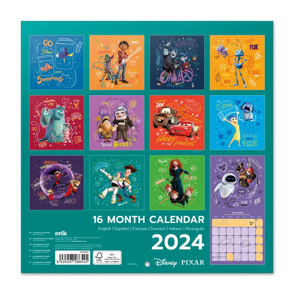 Disney Pixar Muur Kalender 2024