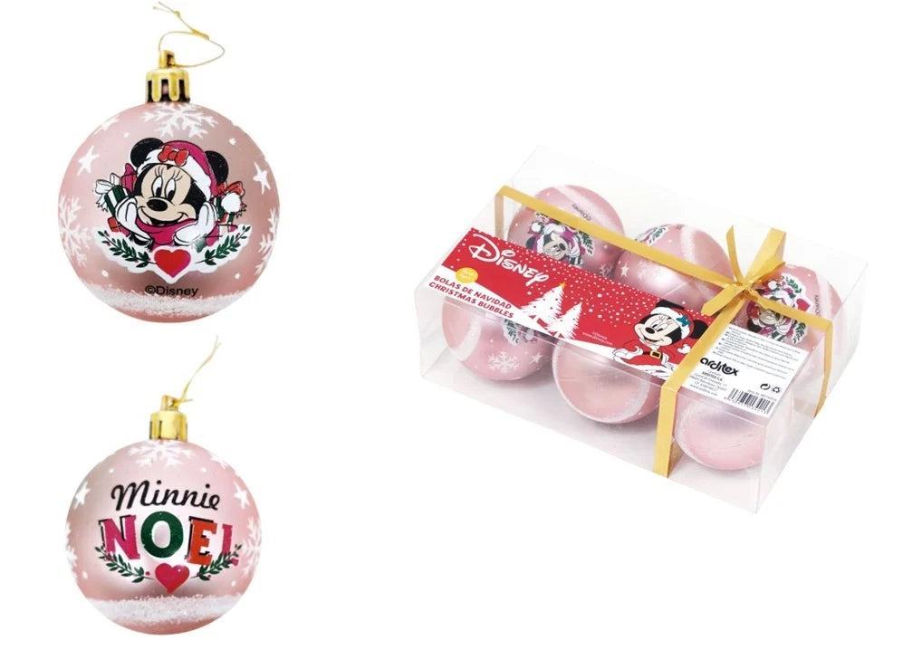 Disney Minnie Christmas Baubles 'Pink' (6 pieces)