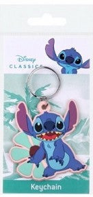 "Stitch met Bloem Sleutelhanger: Een schattige sleutelhanger met Stitch uit Disney's 'Lilo & Stitch,' omringd door een vrolijke bloem, perfect voor het personaliseren van je sleutelbos of tas met een tropische Disney-sfeer."