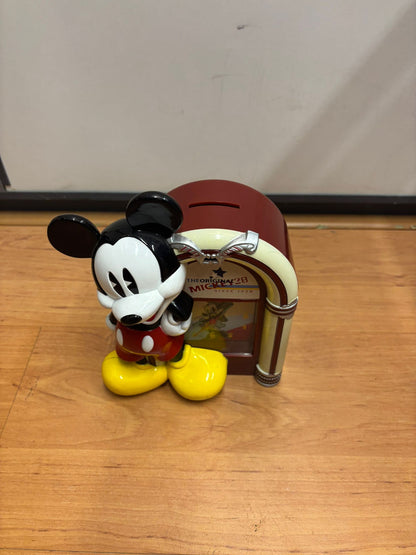 Vintage Mickey Mouse Jukebox Klok en Spaarpot