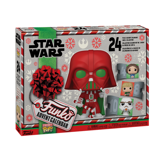 "Star Wars Funko Pop Advent Calendar: Tel af naar de feestdagen met deze unieke adventskalender, die elke dag een schattige Funko Pop-figuur van je favoriete Star Wars-personages onthult."