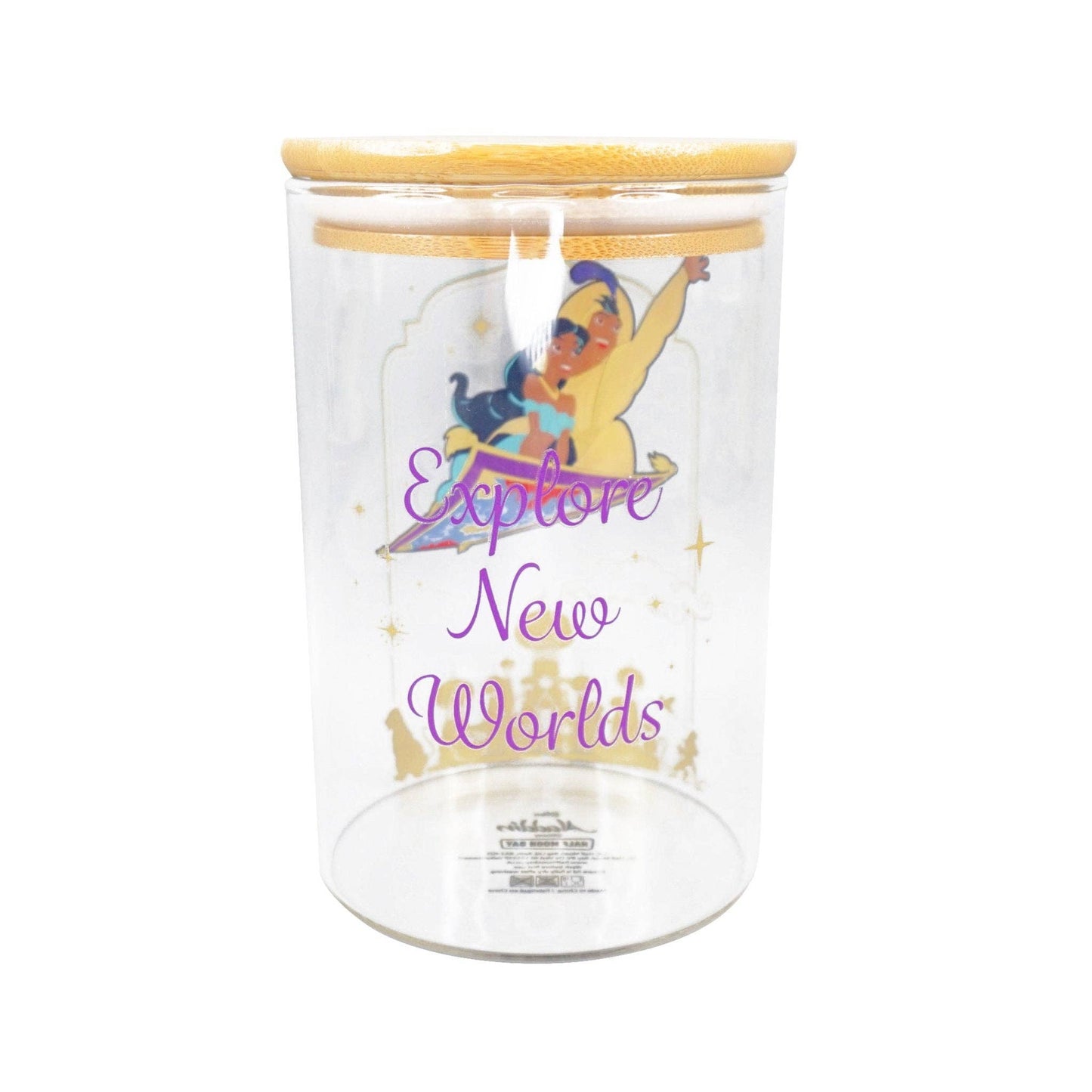 Disney Aladdin Glass Storage Jar 'Explore new worlds'