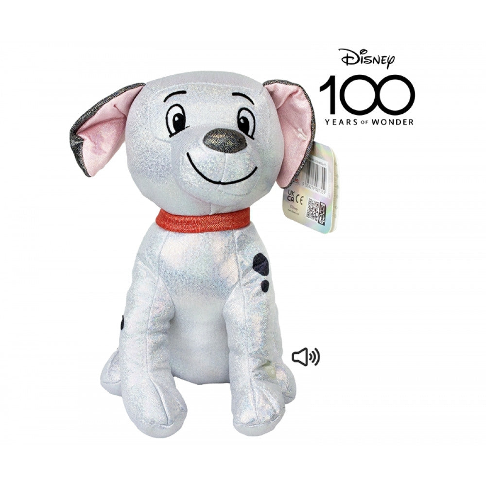 "Disney 100 101 Dalamtier knuffel met geluid en glitters"