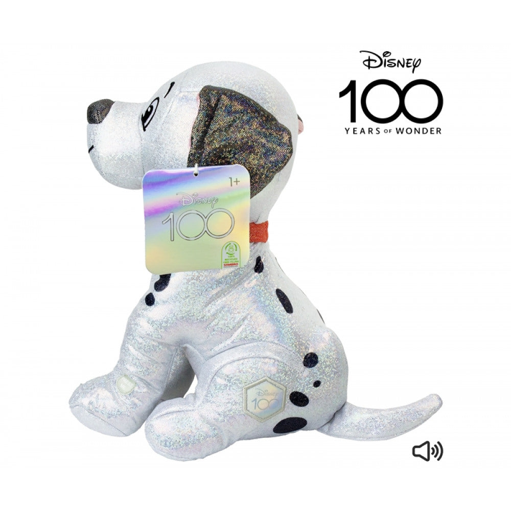 "Disney 100 101 Dalamtier knuffel met geluid en glitters" 