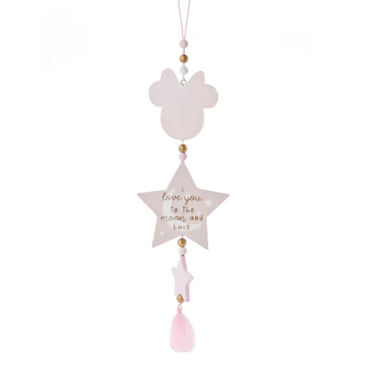 Breng wat Disney-magie in je kinderkamer met deze schattige roze hangende plaquette, compleet met een liefdevolle boodschap en een Minnie-ontwerp om uitdrukking te geven aan je liefde voor een kostbaar kleintje.