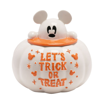 "Boo-tiful Mickey-spooktraktatie pot van DISNEY® - Vrolijke Halloween-decoratie vol lekkernijen! Met 3D Mickey-hoofddeksel en pompoenontwerp. Ideaal voor trick-or-treaters."