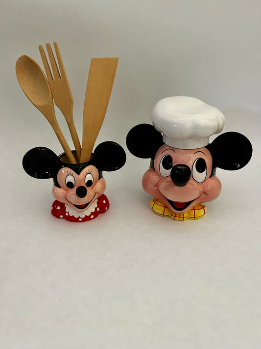 Vintage Disney Mickey und Minnie Mouse Küchenset