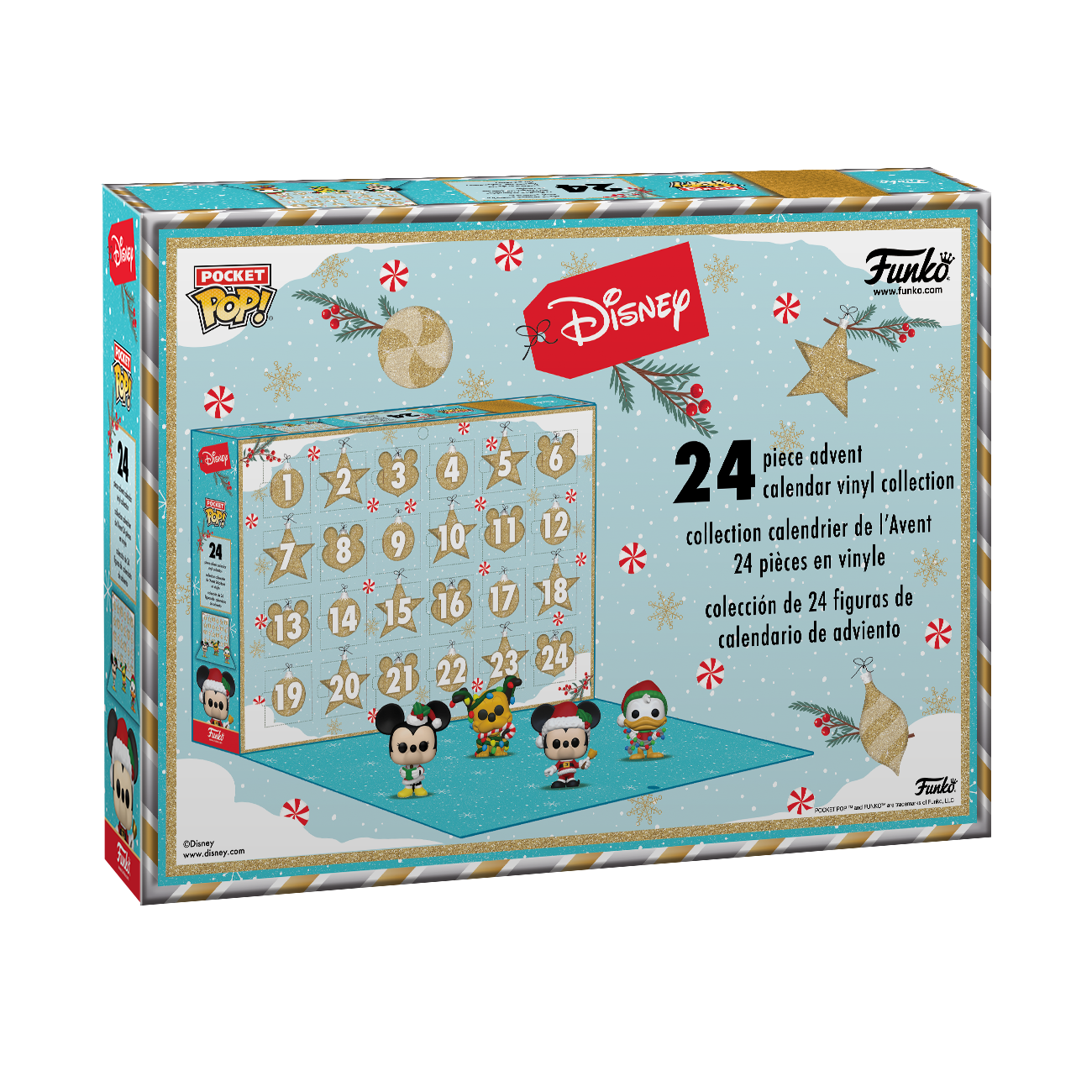 Een Disney Advent Calendar van Funko Pop, boordevol verrassingen in de vorm van je favoriete Disney-personages in miniatuurformaat, perfect voor het aftellen naar Kerstmis