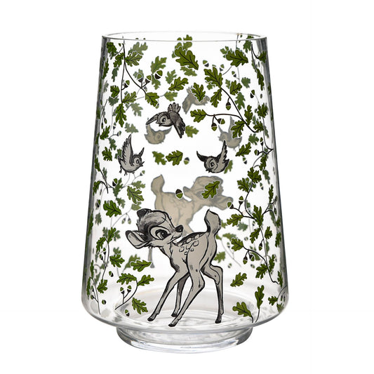 Betoverende Disney Forest Friends Bambi Vaas - een prachtige glazen vaas geïnspireerd op het geliefde sprookje. Een magische toevoeging aan je interieur. Verkrijgbaar op www.startedwiththemouse.com.